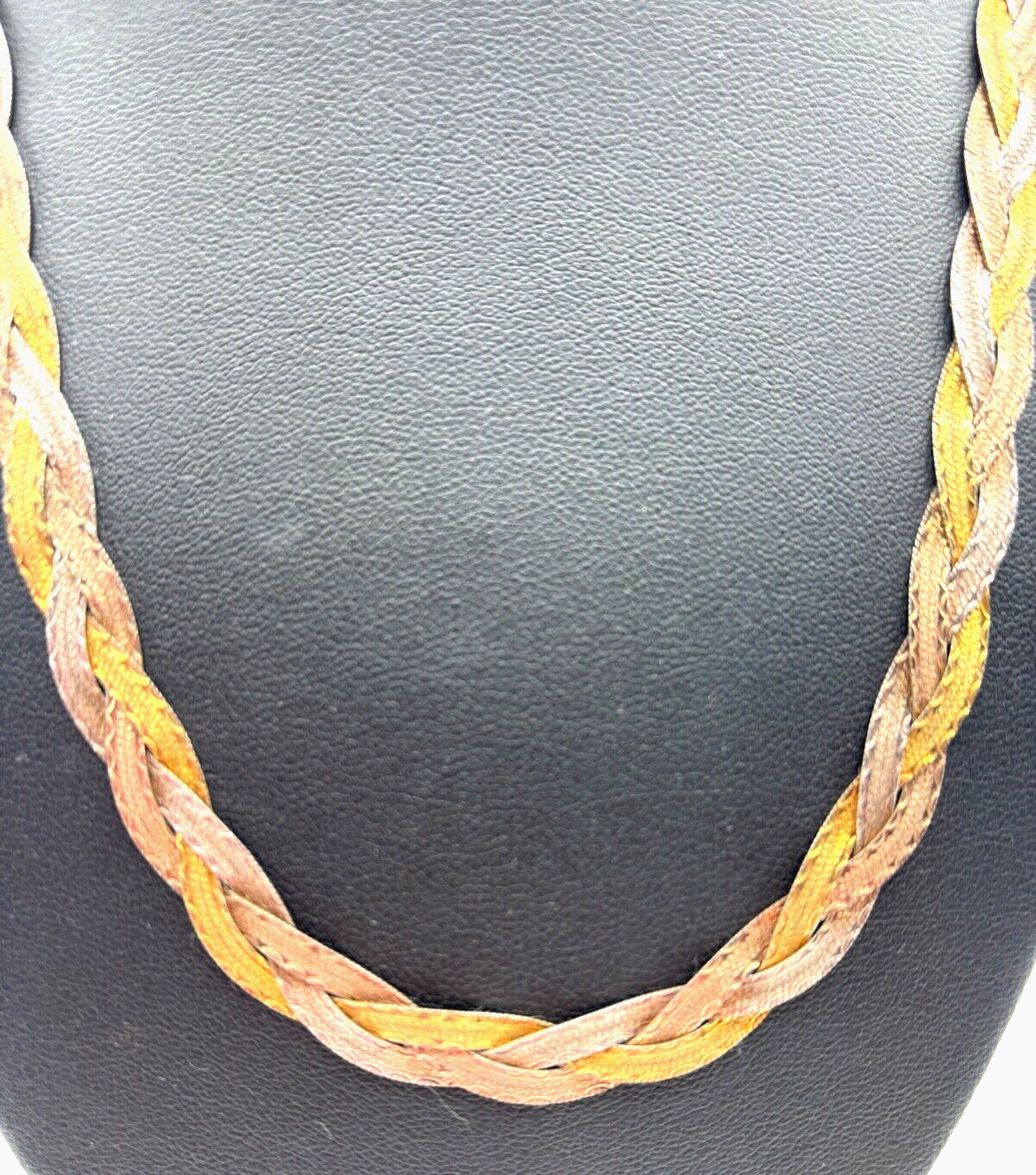 Solides elegantes 925 Silber Collier geflochten Silberkette Tricolor 3 farbig2