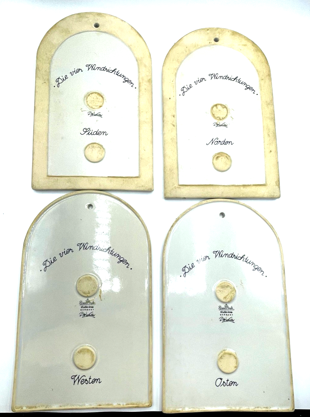 4x Rosenthal Porzellan Tafel * Die vier Windrichtungen * Björn Wiinblad gepfl.6