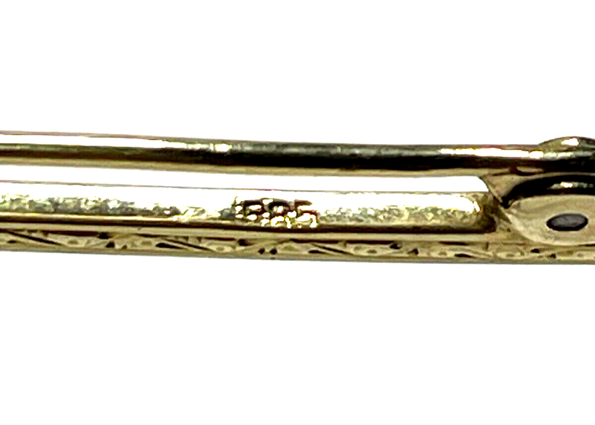 Art Déco 585 Gold 14 K Gold Brosche Nadel Stabbrosche 1 Brillant 2x Orientperle11