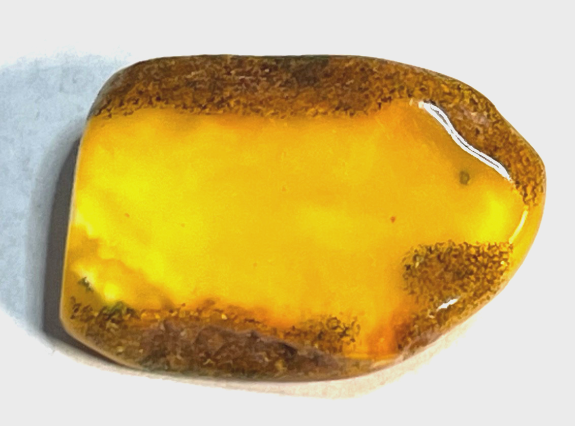 Antik Natur Bernstein Findling als Brosche Butterscotch Unikat Knochenbernstein?1