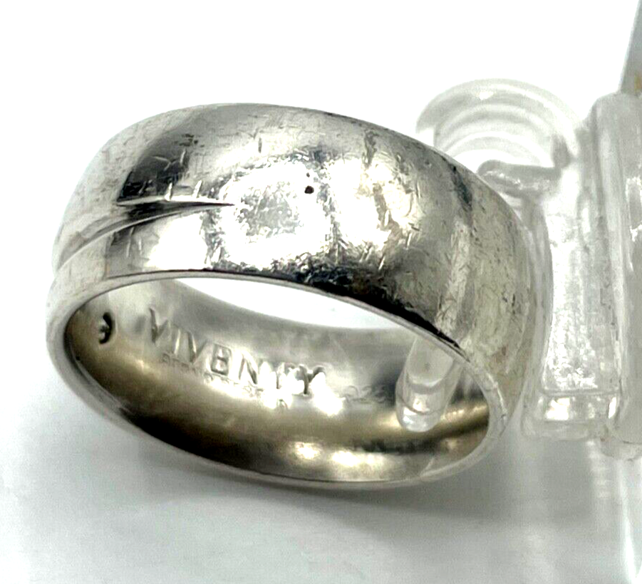 Viventy Bernd Berger 925 Silber Ring Bandring Zirkonia RG 53 Handarbeit B 8 mm6