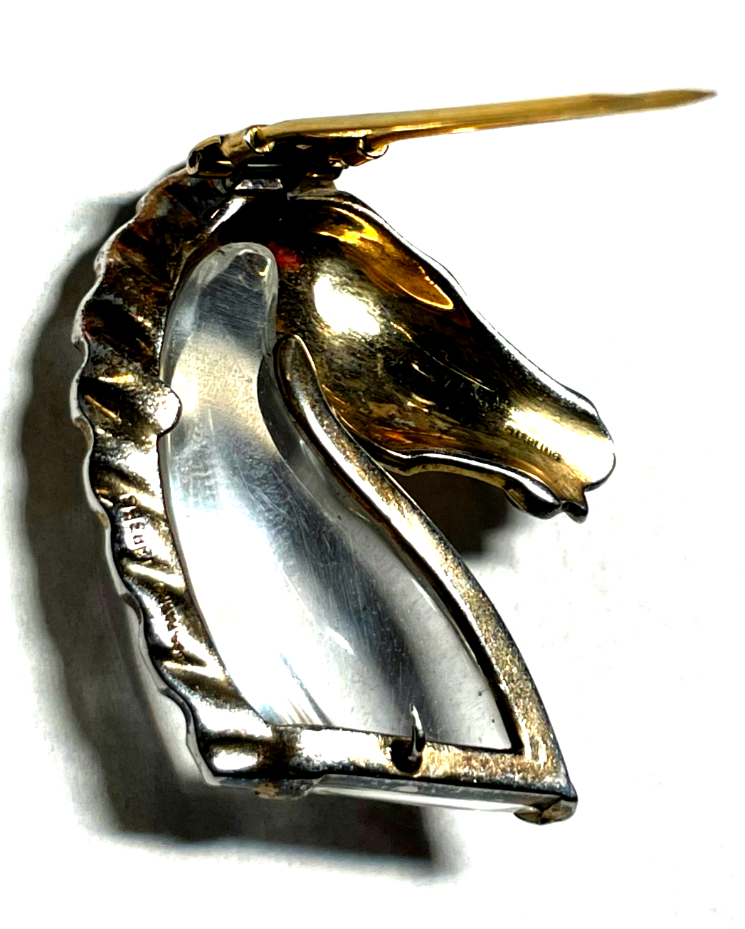 Vintage Trifari Jelly Belly Pferdekopf Brosche Sterling Alfred Philippe 194016