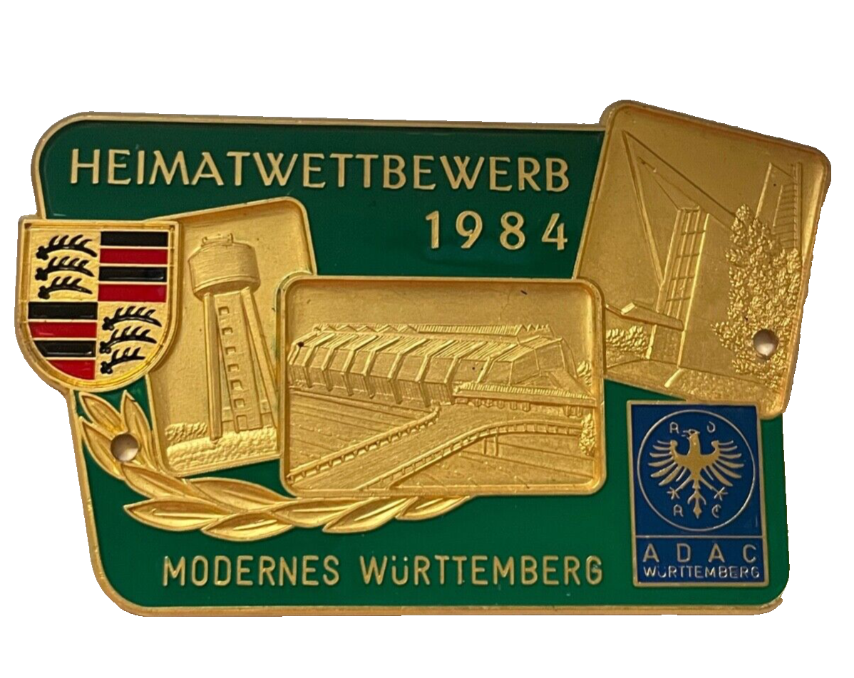 ADAC Heimatwettbewerb Württemberg 1984 Automobil Auto Plakette Car Badge0