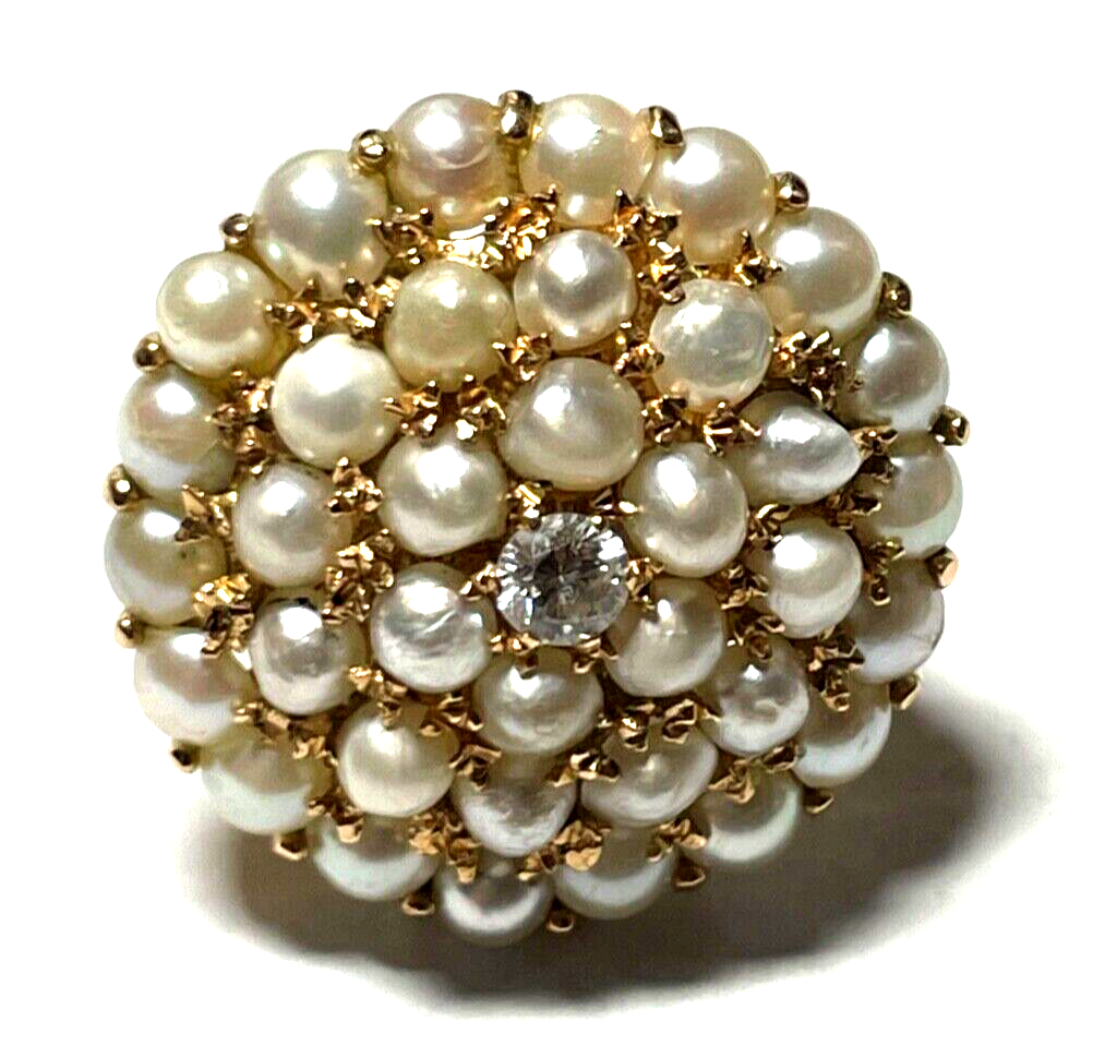 750 Gold 18 K Ring Perlen Brillant 0,25 ct offene Schiene Anfertigung Juwelier1