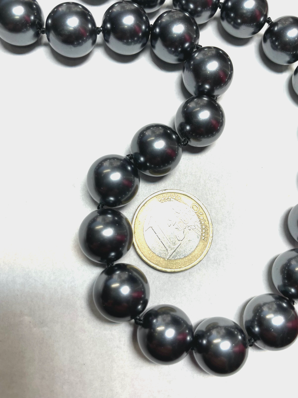 Top gepflegte MK Perlen Kette + Armband Ø13 mm Muschelkernperlen  L 53 cm Magnet6
