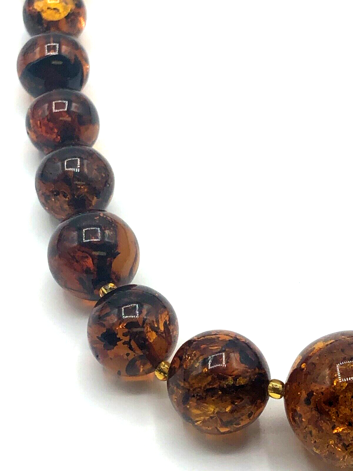 Vintage stattliche Bernstein Kette Inklusen amber necklace 49,61 Gramm L 58cm2