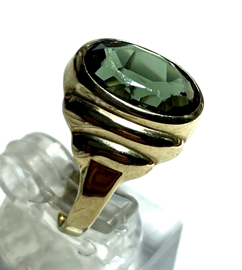Vintage Design 333 Gold 8 K Ring Turmalin Ø 17 mm RG 54 Juwelier gebraucht2