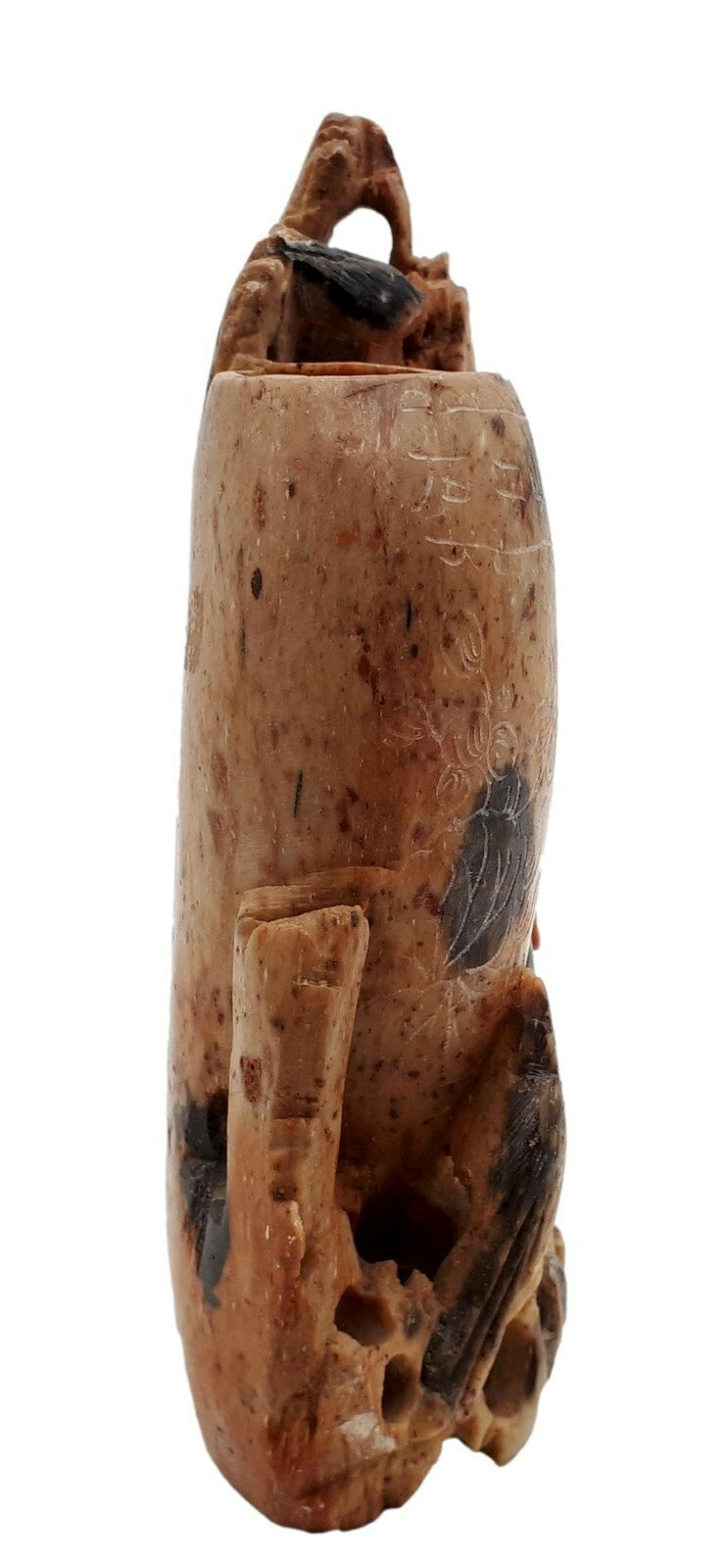 Speckstein Schnitzerei - China 19. Jhd - Ziervase Pinselwäscher - Soapstone 3