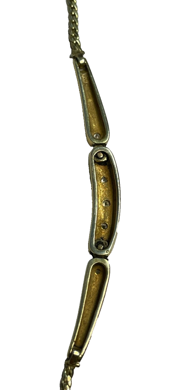 Solide 585 Gold 14 K Kette Collier Goldkette 5 Diamanten 0,06ct 43,5cm Juwelier5