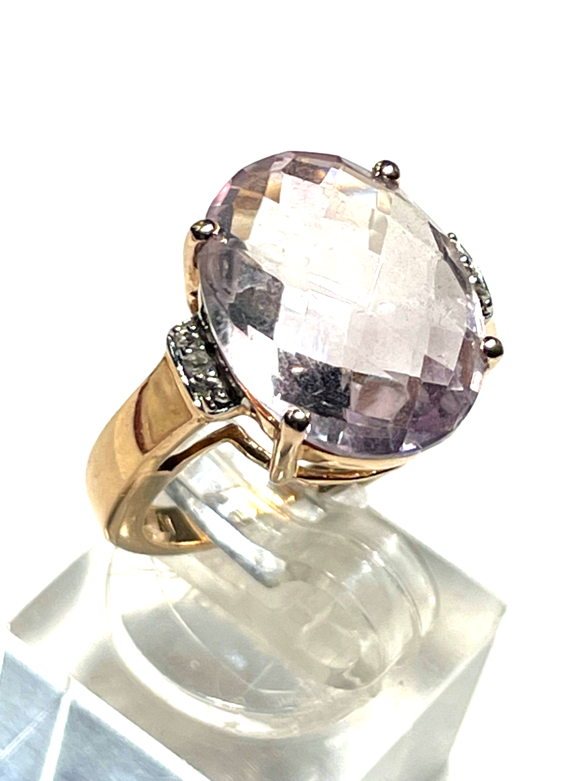 Neuwertiger Harry Ivens Ring 925 Silber rosé vergoldet mit Amethyst RG 50 Ø 15,94
