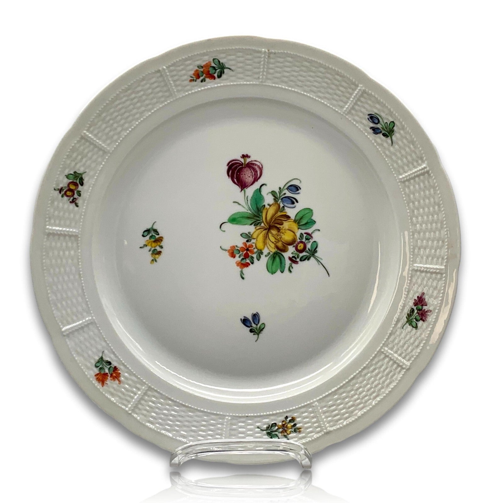 Nymphenburg - Porzellan Teller - Blumenbukett - ca 1920/30 - Streublumen Bukett0