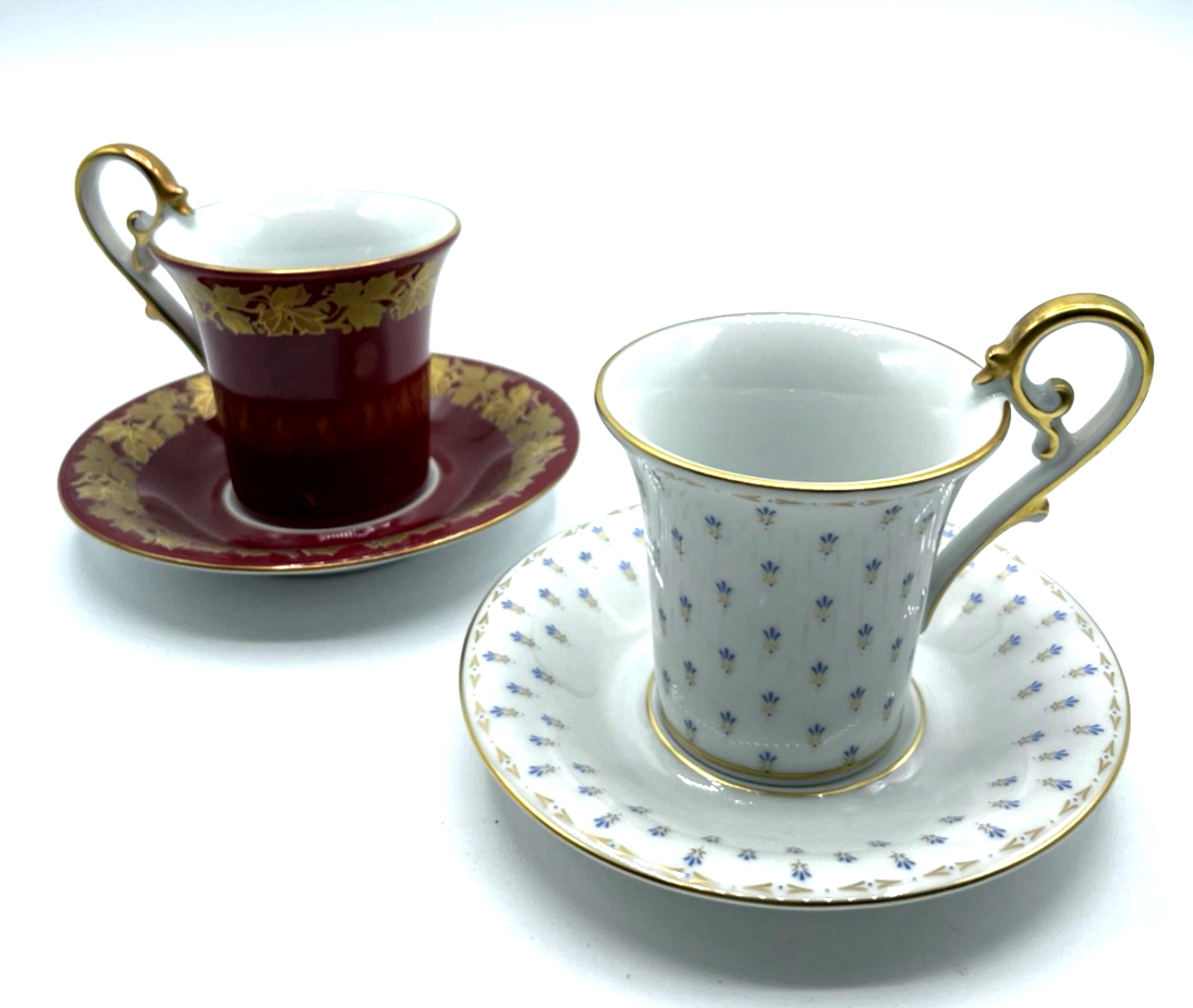 2x sehr edle Espresso Mokka Tasse vintage Kaiser Porzellan Gold Handbemalt0