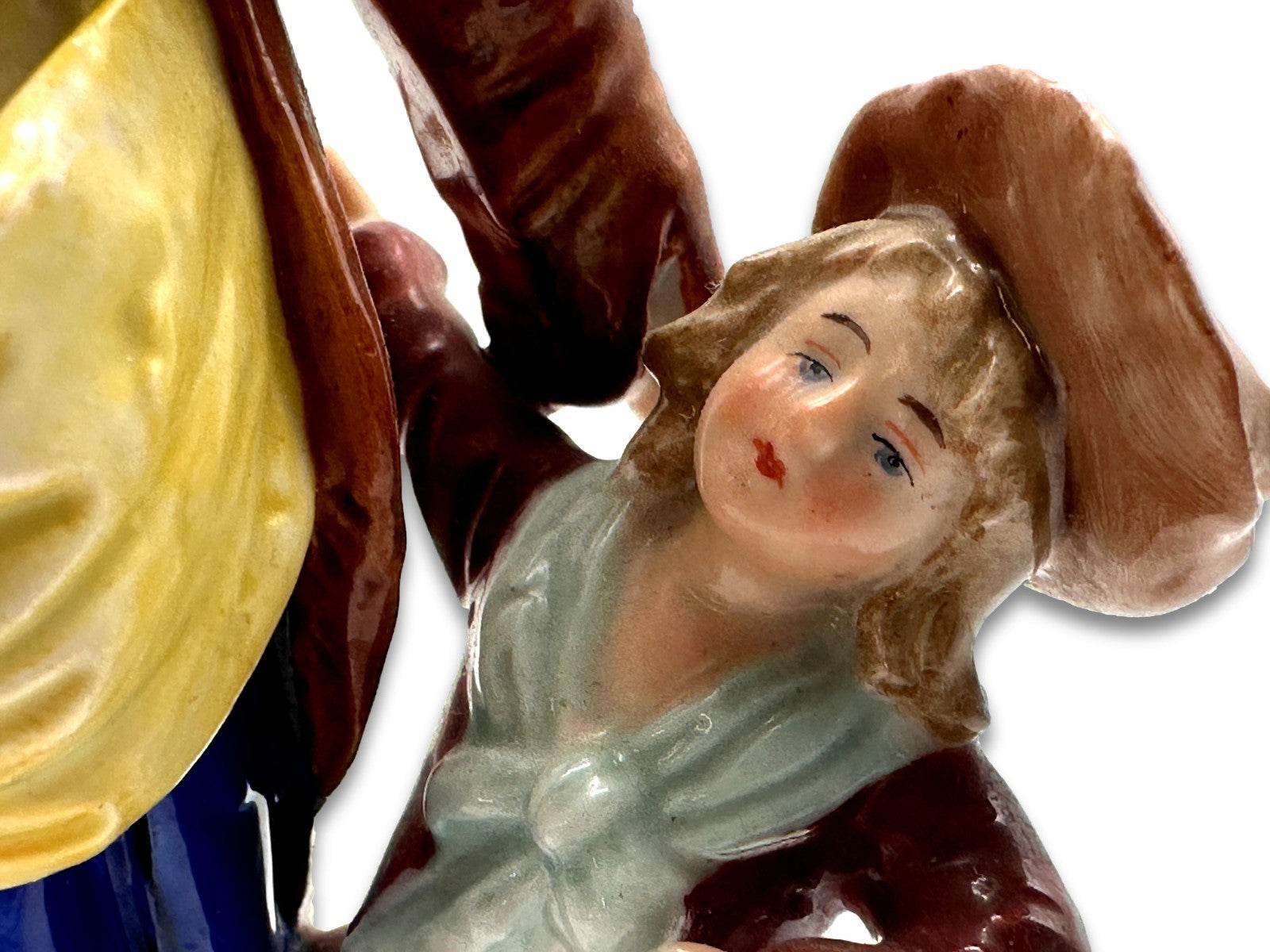 Jugendstil Sitzendorf Porzellanfigur – Frau mit Kindern um 1900 – fein bemalt9
