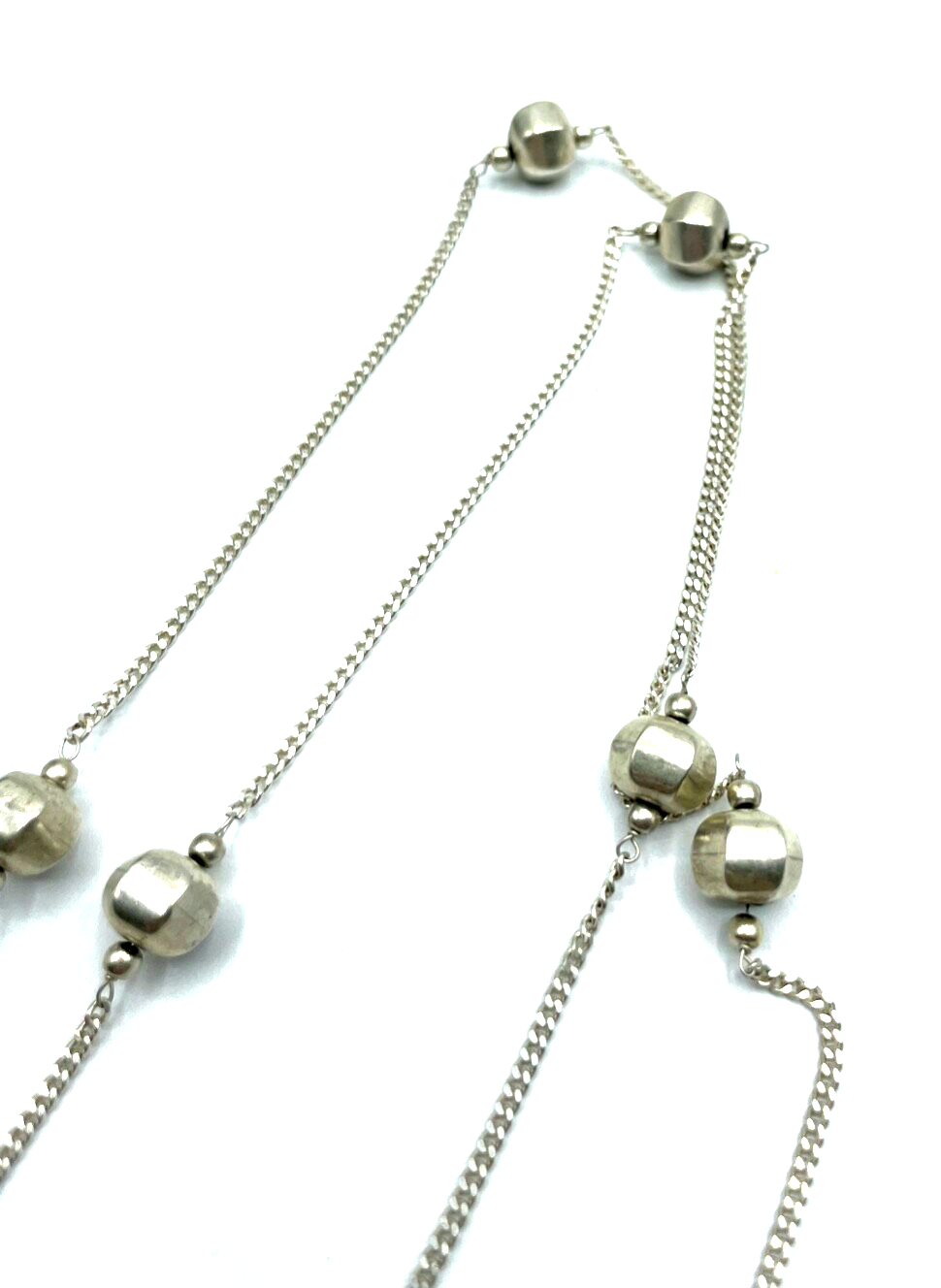 Y-Kette Silberkette Collier 925 Silber einfache L 49 cm Handarbeit ungetragen 34