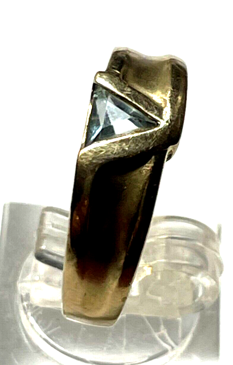Modernes Design 333 Gold 8 K Ring mit Blautopas Ø 18mm RG 57 Juwelier gepflegt3