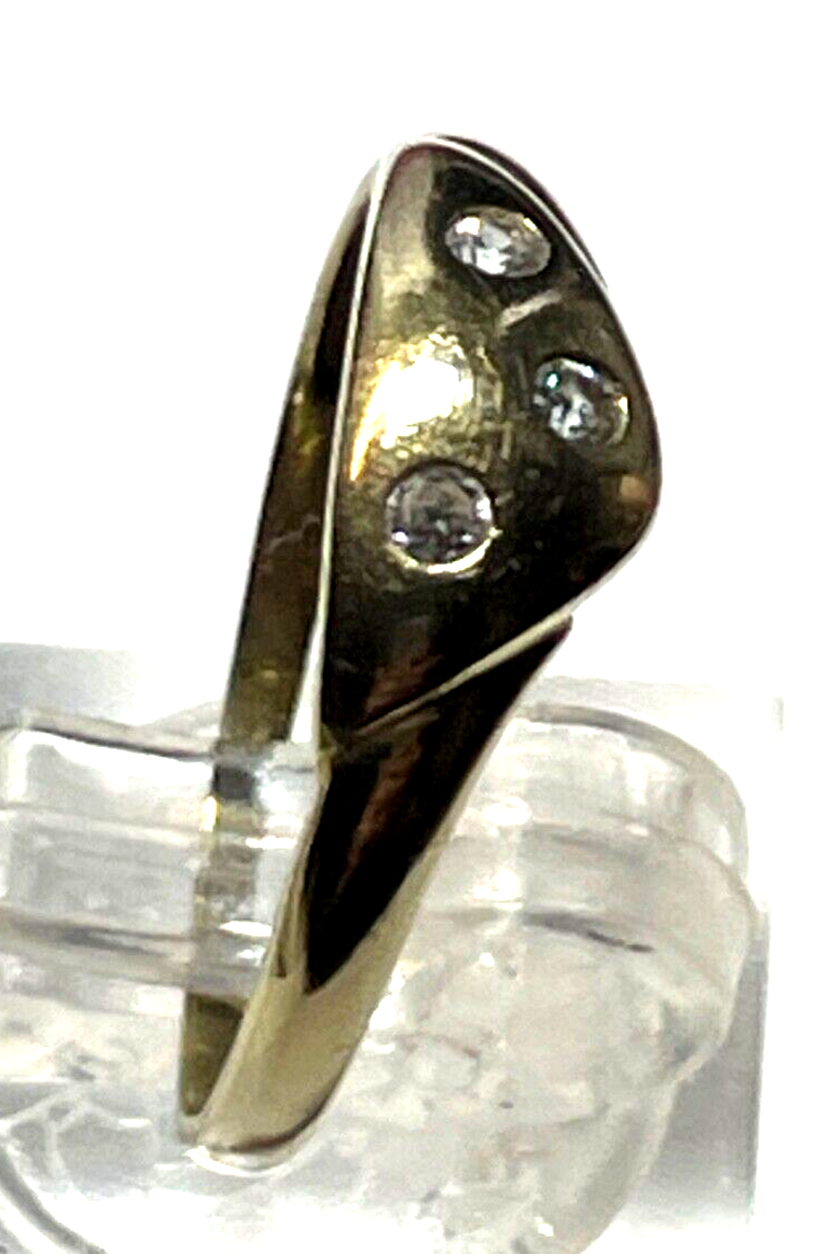 Modernes Design 333 Gold 8 K Ring 3x Weißtopas Ø 18 mm RG 57 Juwelier gepflegt0