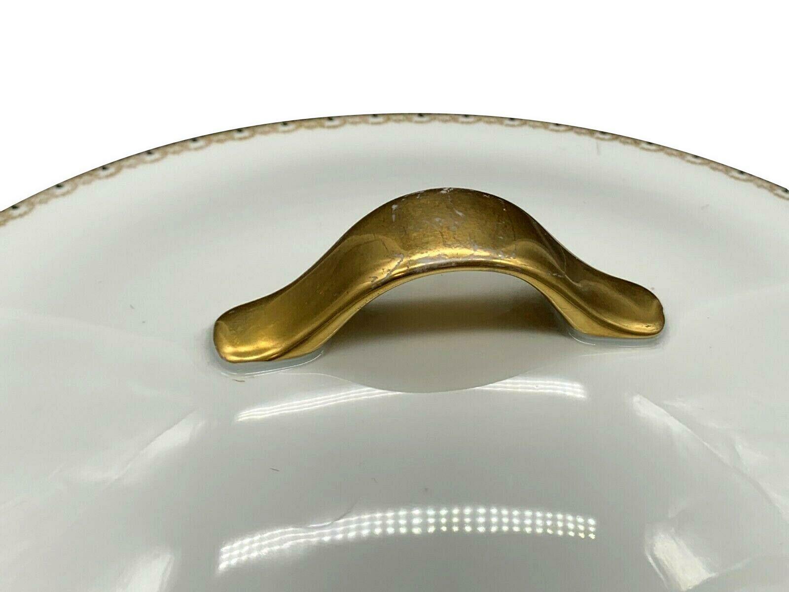 Krautheim Porzellan - Suppenterrine oval Suppenschüssel mit Deckel - Gold - 19154