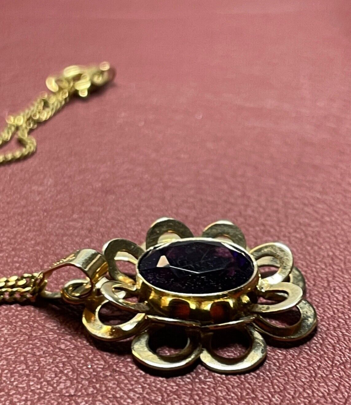 333 Gold 8 K Gelbgold Anhänger TEKA Amethyst  Gelbgold Panzerkette Juwelier7