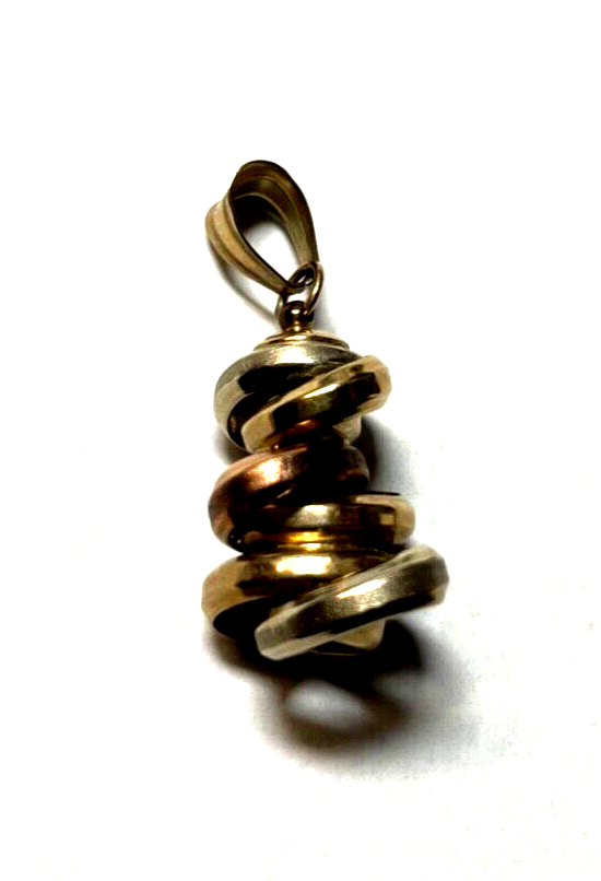 333 Gold 8 K Gold Anhänger Ringe Design L 33 mm B 15 mm tricolor5