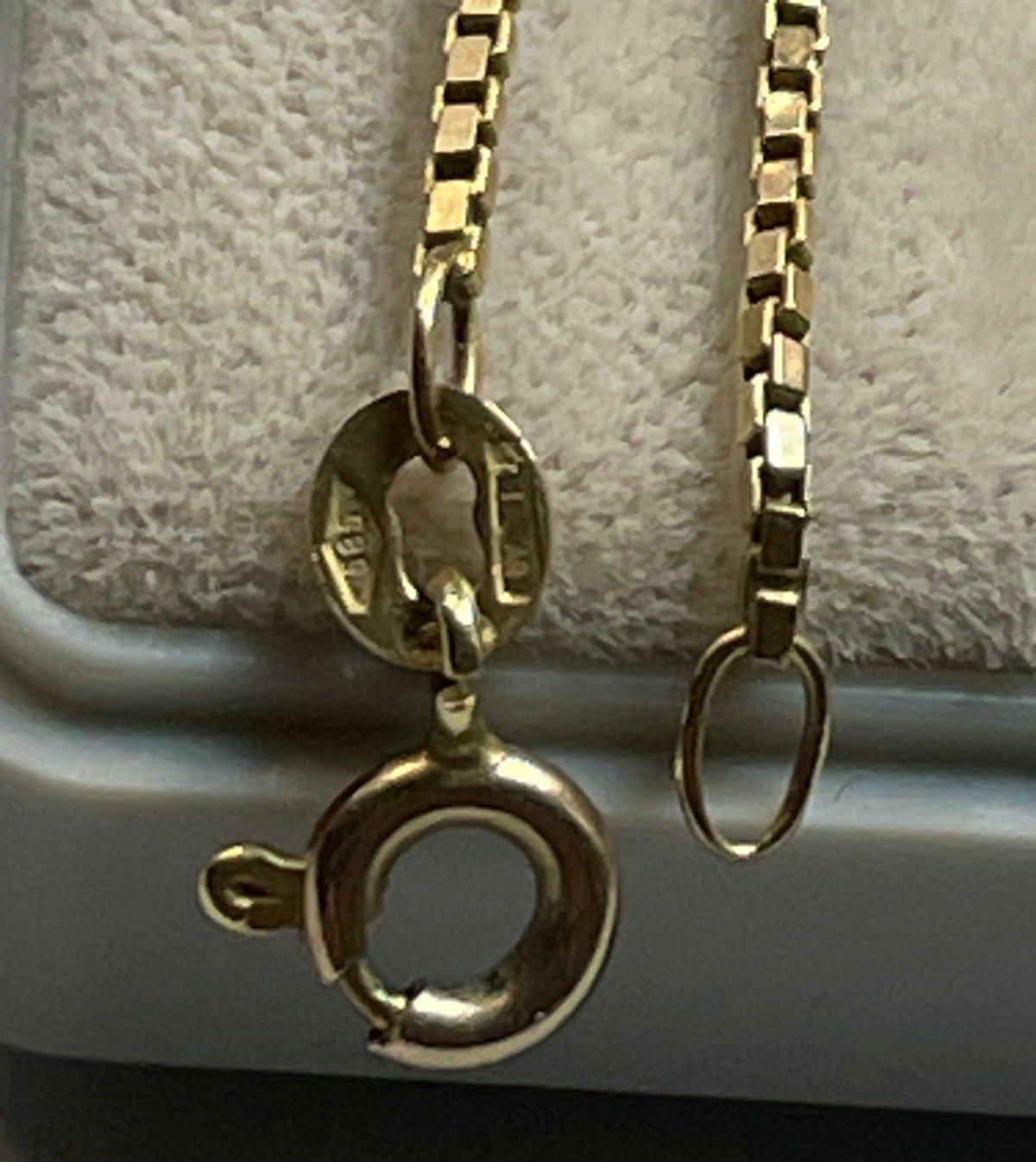 585 Gold 14 K Gelbgold Kette Venezianerkette unisex L 49 cm 1 mm Juwelier gepf.l1