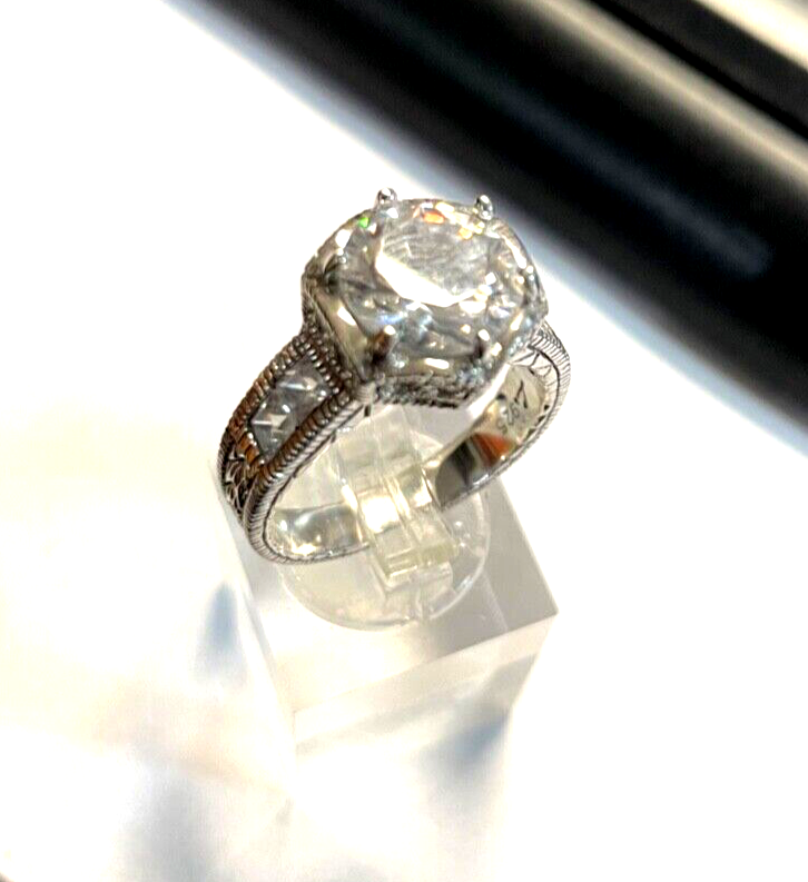 Mega Statement 925 Silber Ring Zirkonia Feuer Ø 10 mm RG 60 Ø 19 mm Cocktail12