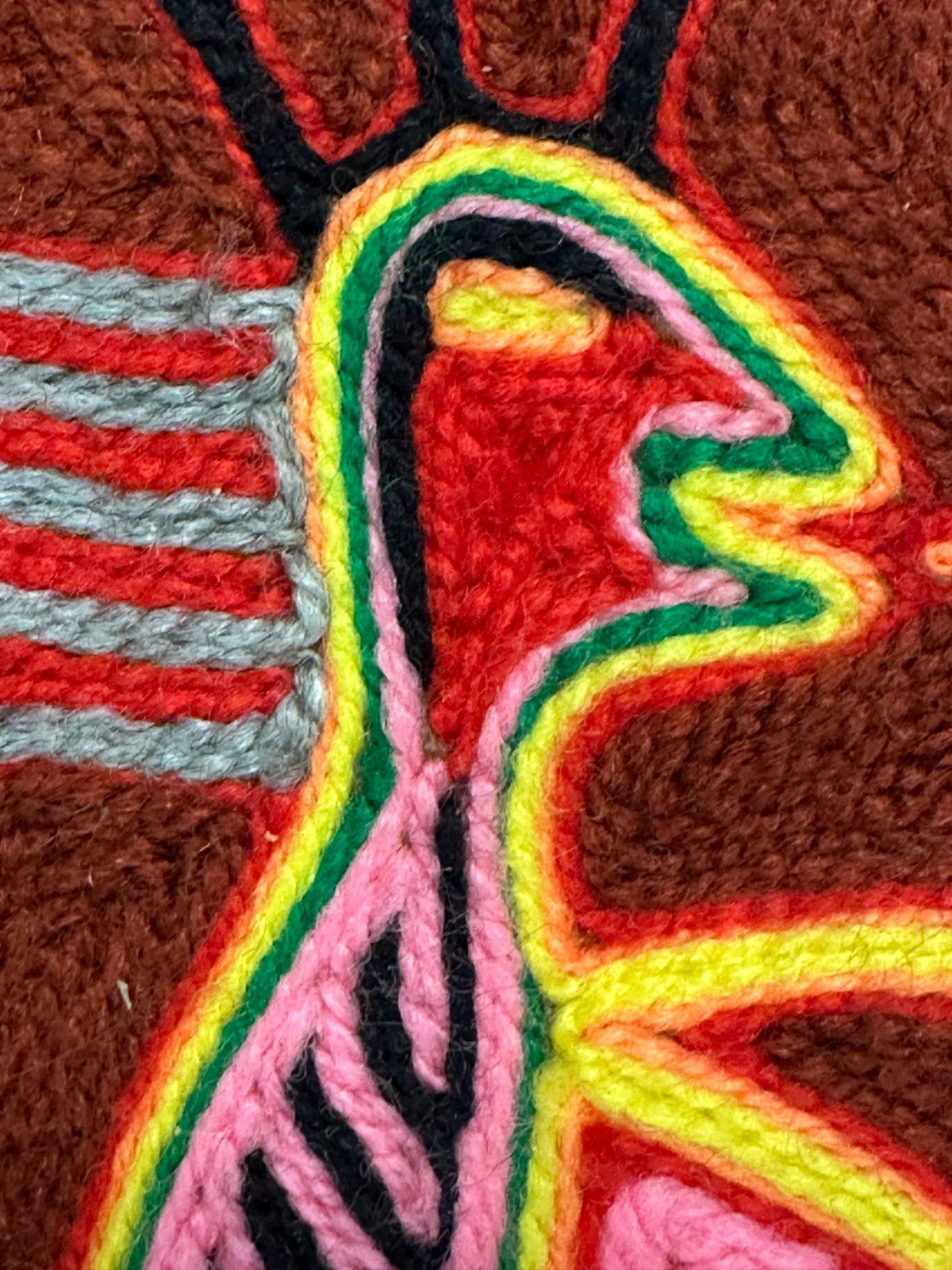 Huichol Garnbild „Nierika“ – Eligio Carrillo - 61×58 cm - Hirsch & Peyote8