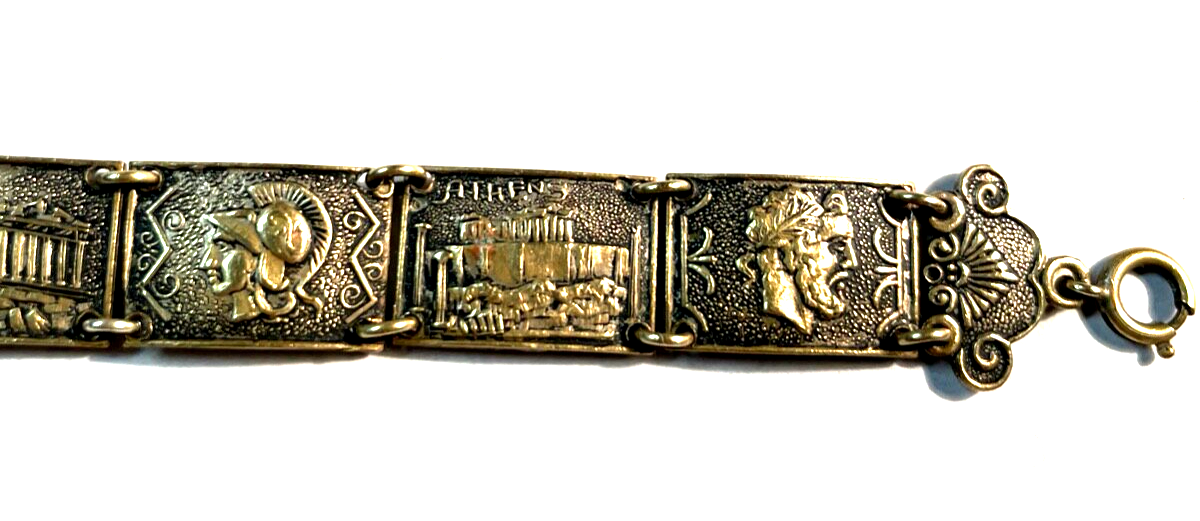 Antik Armband Reise Souvenir Andenken Griechenland Tempel Götter etc. L 19 cm4