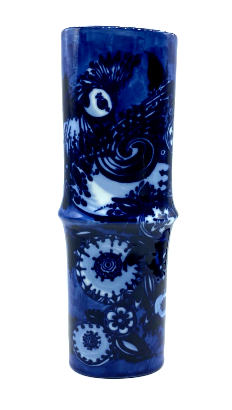 Vintage große Rosenthal Porzellan Vase Björn Wiinblad Kobalt Blau H 31 cm0